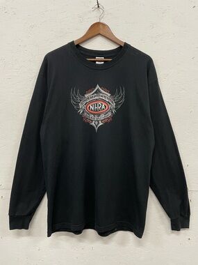 Vintage Y2K NHRA Drag Racing Championship Long-Sleeve Tee, Size XL, Flames